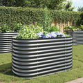 Outdoor Garden Raised Bed Galvanized Steel Garden Planter Box Metal Planter Box for Gardening Vegetables Flowers Herb 63x31.5x31.9 Galvanized Steel Gray-754