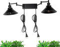 Adjustable Left/Right Extension Wall Sconce 10W 4500K Full Spectrum15-60° Beam 15Ft Timer Cord Industrial Style Black Metal Cone Shade for Indoor Plants