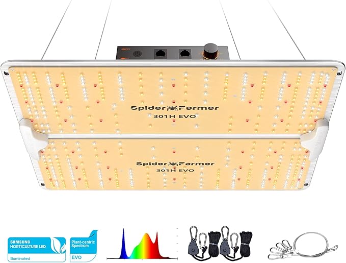 SPIDER FARMER SF2000Pro Samsung LM301H EVO Led Grow Light Full Spectrum Plant Grow Light Dimmable &amp High Efficiency &amp Deeper Penetration Lamps for Seed Starting Vegetables Bloom in 3x3 Grow