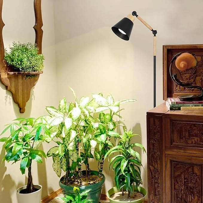 Full Spectrum Grow Lights for Indoor Plants – 20W COB Plant Light with 4/8/12H Timer Height Adjustable Standing Lamp (Up to 75) for Medium &amp Large Indoor Plants