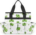 Clover Gardening Tool BagHeavy Duty Garden Tote BagPortable Oxford Leaf Gardening Storage Basket Organizer Handbag with Pockets HandleHand Tools Gifts for Outdoor Garden Lawn Yard