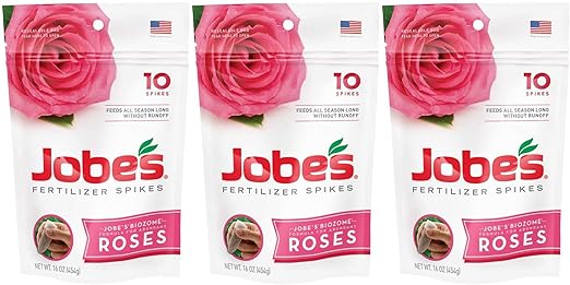Jobe's Rose Fertilizer Spikes 10 Spikes 3 Pack