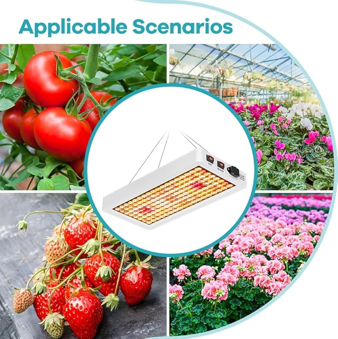 2PCS 1000W Sunlight Mimicking Plant Lamps 288 LEDs High-Intensity Dimmable Lights for Herb Seedlings &ampBlooming Flowers Full-Spectrum Grow Lamp for Indoor Potted Plants &ampGreenhouses Supplement
