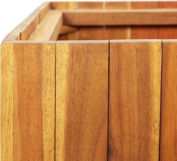 Garden Raised Bed with 3 Pots Solid Acacia Wood Raised Garden Bed Planter Box Raised Garden Beds Outdoor Planter Raised Beds Brown