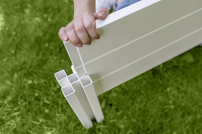 Vita Classic 4 Foot x 4 Foot x 11 inch White Vinyl Raised Modular Garden Bed White PVC BPA and Pthalate Free VT17108