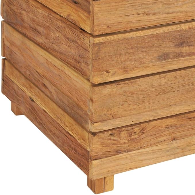 YAFF Raised Bed 59.1x15.7x28.3 Recycled Teak and Steel (68.53lbs)