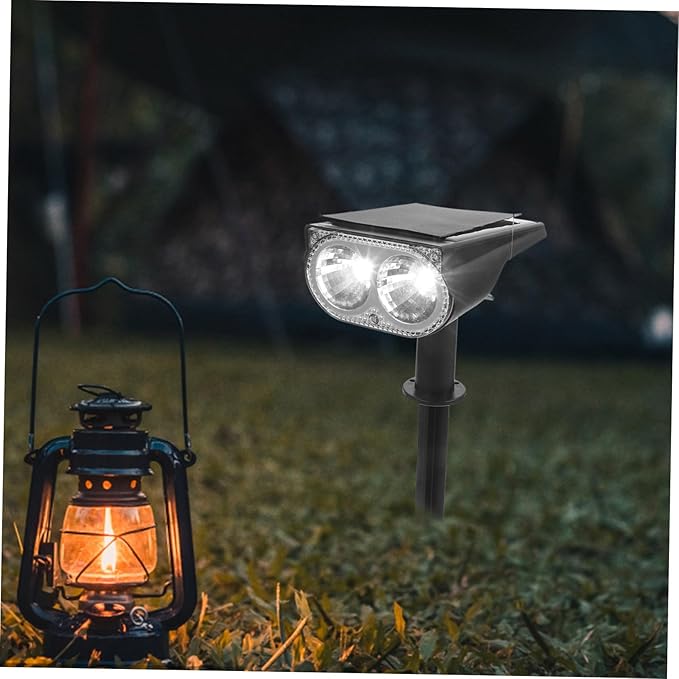 Tofficu 2pcs Outdoor Solar Lights Decorative Solar Spotlights Led Powered Patio Walkway Landscape Spotlight