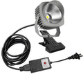 Kiven IP65 Waterproof LED Landscape Clamp Uplight Grey Decorative Spotlight Lamp with Plug-in Cord and Timer for Indoor Outdoor Yard Step Statue (10W Warm White)