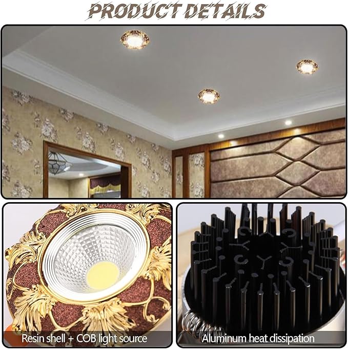 2 Pack LED Recessed Downlight Dimmable Ceiling Light Fixtures 30° Tiltable COB Eyeball Retrofit Spotlight(Three-Colour Changing Light5W)