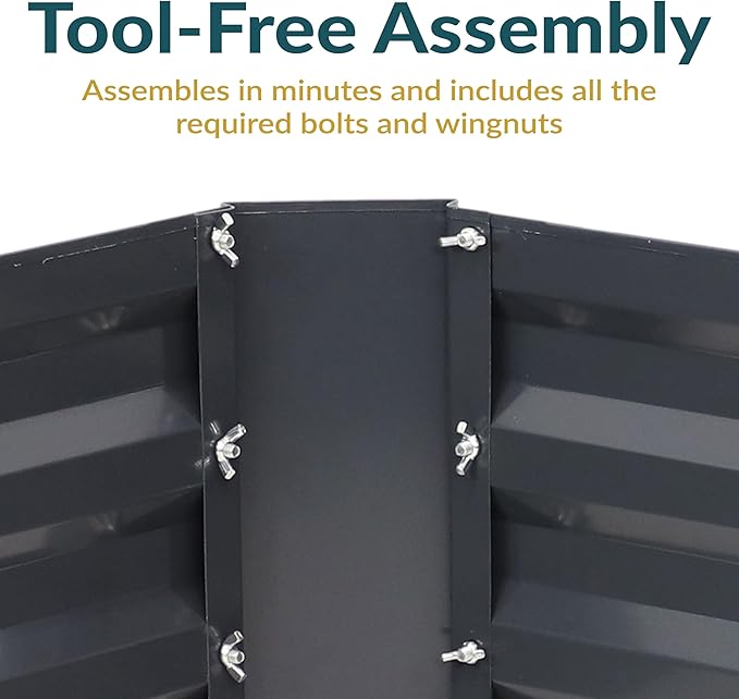 Sunnydaze 11.75 H Raised Metal Garden Bed - Galvanized Raised Garden Bed Outdoor for Vegetables and Flowers - Dark Gray - Square