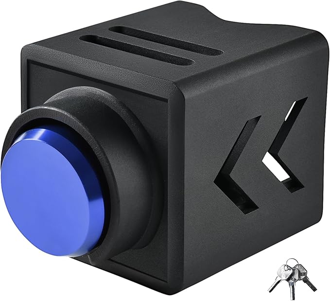 Truckiipa Trailer Lock Heavy Duty Trailer Hitch Locks Fits 2 5/16 2 Couplers Anti-Theft Structural Steel Ball Hitch Lock for RV Trailer Boat Pickup Cargo Camper Dump Trailer (Blue)