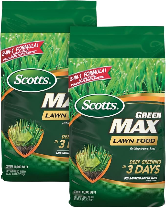 Scotts Green Max Lawn Food Lawn Food Plus Iron Supplement for Deep Greening 33.33 lbs. 2-Pack