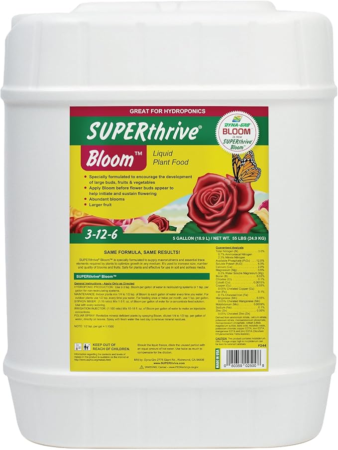 Dyna-Gro DYBLM500 BLM-500 5 Gallon Bloom 3-12-6 Liquid Plant Food White