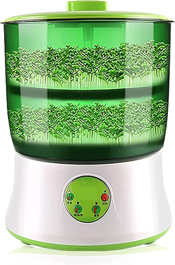 Automatic Sprouter Bean Growing Machine 2 Layers Function Large Capacity Seed Germination Kit Seed Germination Machine with PTC Heating for Seed Grow