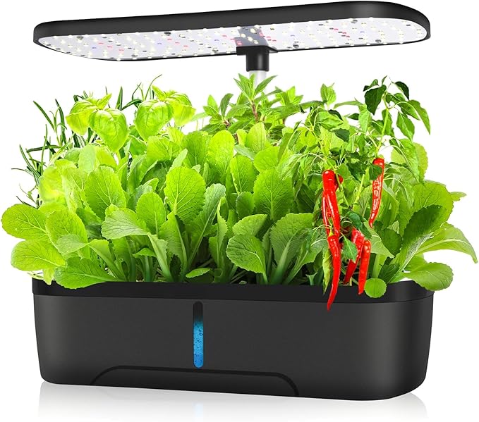 Hydroponic Growing System Led Grow Light Timer Automatic Water Pump Circulation Indoor Herb Garden Height-Adjustable Planters