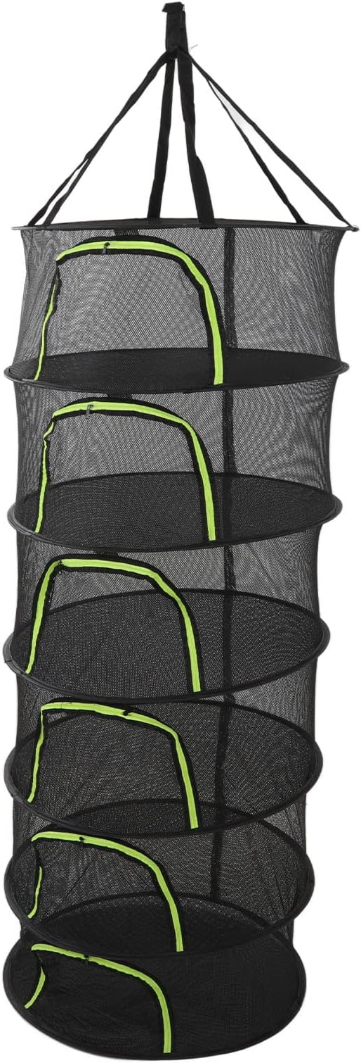 Herbs Drying Net Foldable Plant Drying Net 60cm Diameter Herbs Buds Dry Net with Storage Bag for Outdoor (6th Floor)