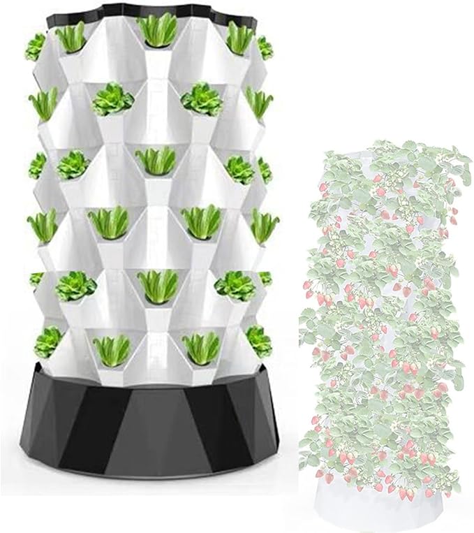 Hydroponics Growing Soilless Culture Growing Kit Aquaponics Grow Aeroponics Growing Kit Column Tower Planting Box for Fruits And Vegetables110cm