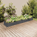 Wooden Garden Raised Bed with Liner for Vegetables Gardening Flowers Outdoor Wooden Raised Garden Bed Planter Box for Backyard Garden Lawn Gray 94.5x17.7x9.8 Solid Wood Fir