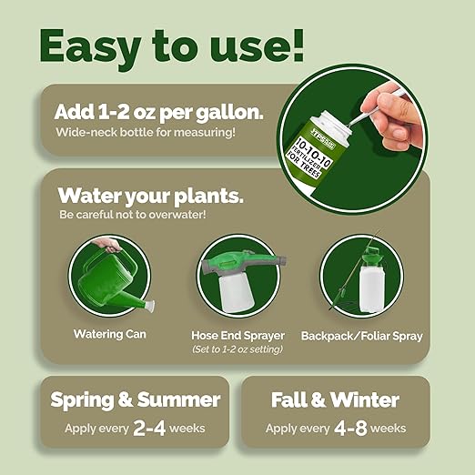 Liquid 10-10-10 Fertilizer for Trees and Shrubs – Balanced NPK Plus Iron and Micros for Stronger Growth and Healthy Roots 1 Gallon