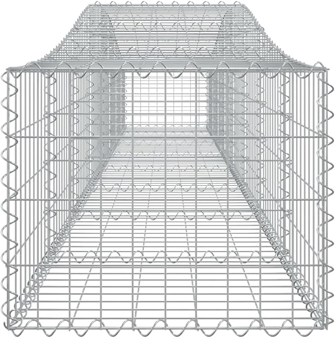 Galvanized Iron Gabion Basket Set of 3 Silver Rectangular Raised Garden Fence Panel 157.5 x 157.5 x 23.6 in Easy Assembly Retaining Wall for Outdoor Patio Yard Landscaping