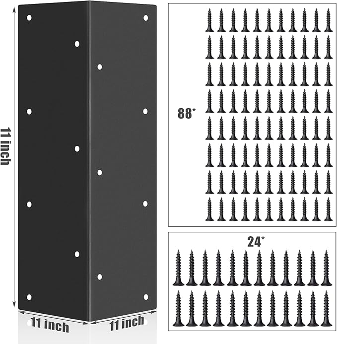 8 Pack Raised Beds Corner Brackets | Raised Garden Bed Brackets with Screws | Suits for Wood Fits 20-24 Bed | 11 x 3 x 3 for Vegetable Planter Garden