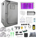 Grow Tent Kit Complete 4x2 ft High Reflective Mylar Hydroponics Indoor Plant Growing Tent with LED Grow Light Ventilaion Fan Growing System+Accesseries (48 x 24 x 80 - Gray)