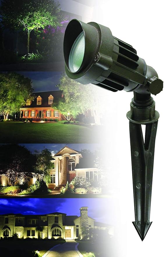 Westgate LED Low Voltage Landscape Spotlight - 12 Volt AC/DC Garden Light - Integrated LED - 400 Lumens - All Accessories Included (6 Watt 5000K Cool White)