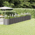 Raised Garden Bed Patio Planter Powder-Coated Steel Gray 201.6x31.5x26.8 Oval Elevated Garden Bed for Outdoor Use Large Vegetable and Flower Planter Box for Balcony Patio Garden
