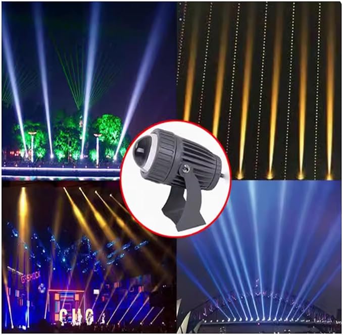 Rotating Spotlight - Long Range Narrow Beam Spotlight 10W Outdoor Spotlights LED Beam Floodlight IP65 Waterproof Outdoor Wall Lamp Wall Washer Landscape Lighting(Yellow110V-220V)