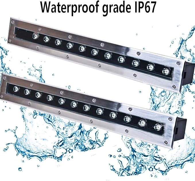 LED Landscape Lights - Outdoor Buried Lights AC 220V Rectangle Floor Lamp Ip67 ?Waterproof Ultra-Thin Recessed Spotlight Decorative Lighting Ground Light Easy Installation