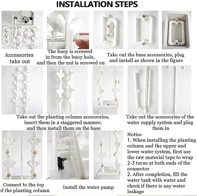 45 Holes Hydroponics Growing System Indoor Grow System Vertical Grow Tower Soilless Cultivation Growing System for Fruits and Vegetables-1PC