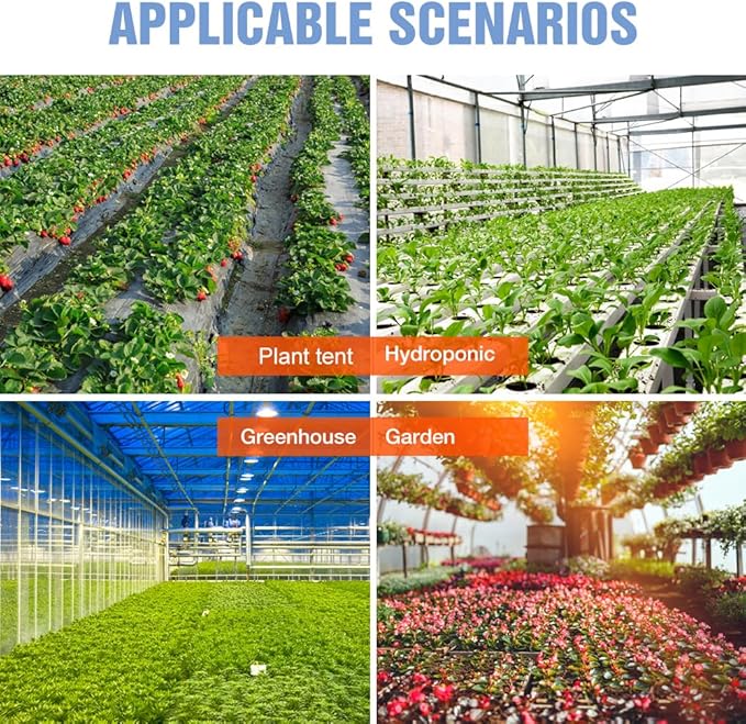 2PCS 300W LED Plant Lamp Sunlight Full Spectrum Fill Lamps 216Leds Grow Lights Veg/Bloom Modes Dimmable Red Bule Greenhouse Hydroponics 100-277V Indoor UV IR Seed Cultivation Light with Hook US Plug