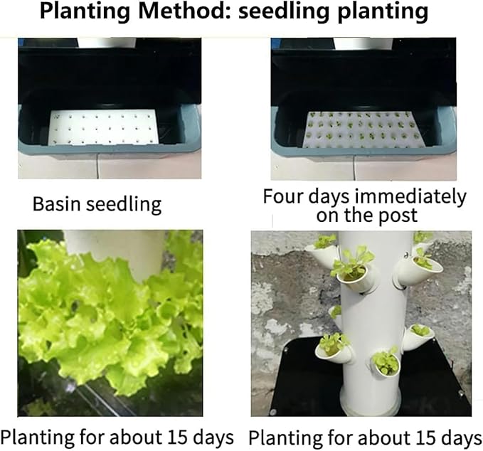 AMNOOL 15 Layers 45 HolesGarden Vertical Tower Plantinghydroponic Tower Set hydroponic Planting System hydroponic Vertical Planting System
