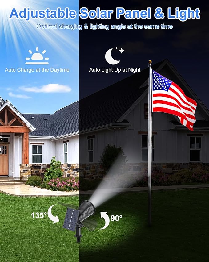 Solar Powered Spotlights Outdoor Waterproof Sunset Spot LED Lights Ultra Bright for Tree Flag Lawn Statue Pool Garden House Wall Yard Path Outdoor Landscape Uplighting 6 Pack Cool White