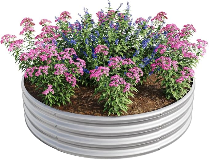 Heavy-Duty Galvanized Steel Raised Garden Bed for Vegetables Herbs Flowers and Succulents – Rust-Resistant Outdoor Planter Box (2PCS Silver with 47.24x11.4 inches)