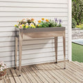 Galvanized Steel Garden Planter Raised Garden Bed Metal Planter Box Stand for Gardening Vegetables Flowers Herb 39.6x15.9x35.4 Galvanized Steel -77