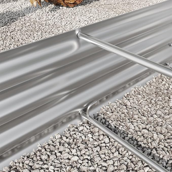 Galvanized Raised Garden Bed Outdoor Metal Planter Box for Vegetables Flowers &amp Fruits Rust-Resistant Open-Bottom Easy Assembly2 Pack8x4x1ft