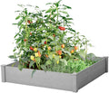 Raised Garden Bed 48x48x10'' Outdoor Wooden Planting Bed Over Floor for Vegetables Gardening Flowers Planter Raised Bed Box Tool-Free Assembly