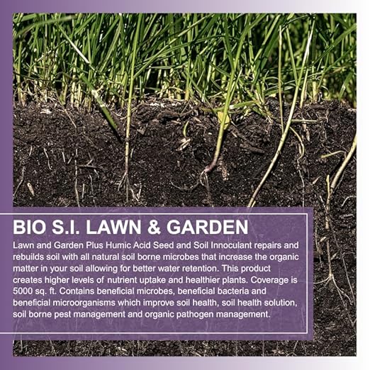 Bio S.I. Lawn &amp Garden Soil Conditioner – Microbial Soil Amendment for Moisture Retention &amp Soil Health – Quart Spray Bottle
