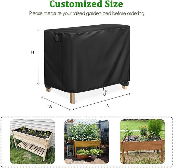 Customized Cover for Raised Garden Bed Personalized Heavy Duty Waterproof Elevated Flower Bed Covers for Winter Raised Tall Planter Box Cover for Outdoor Protection