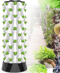 Hydroponic Tower Growing System Garden Hydroponic Growing System Vertical Tower Hydroponics Growing System for Vegetables Aeroponic Tower with Hydrating Pump Seeding Bed &amp Net PotsBlack-48Pot