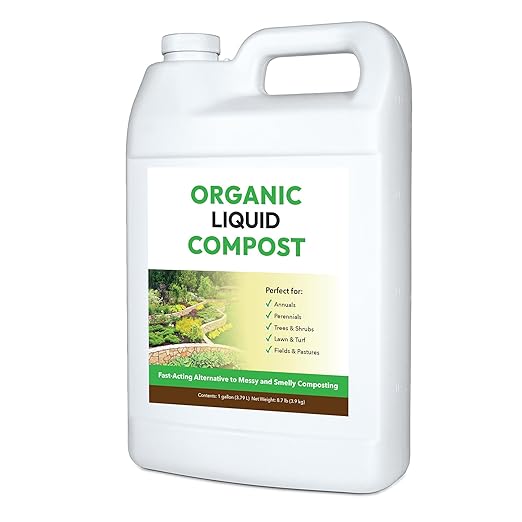 Organic Liquid Compost: Fast-Acting Alternative to Messy and Smelly Composting | Compost Tea Concentrate Perfect for Brewing Compost Teas (1 Gallon Treats Up to 20000 Sq.Feet)