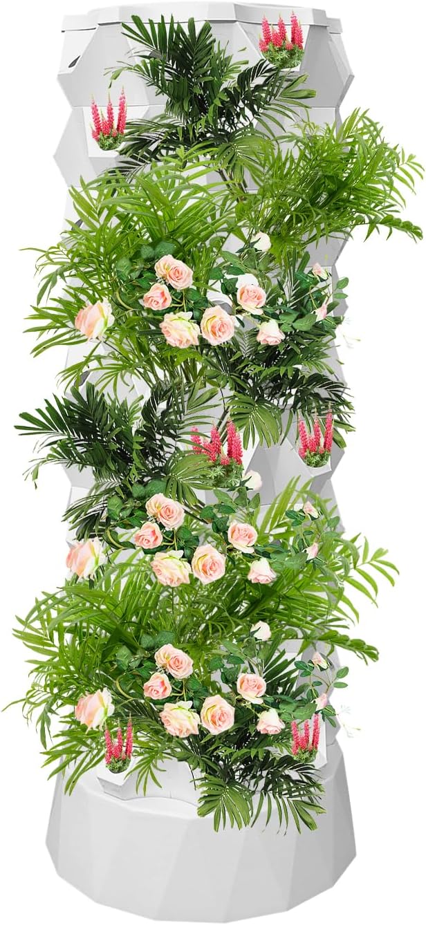 Tower Garden Growing System - 80 Slots Vertical Hydroponic Growing Kit - Water Pump Included Home Gardening System for Tomatoes Strawberries