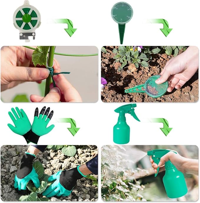 111Pcs Garden Tools Set Succulent Tools Set Heavy Duty Aluminum Manual Garden Kit Outdoor Gardening Gifts Tools for Men Women