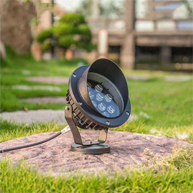 Garden Lights LED Adjustable Lawn Spotlights Used for Landscape Lawns and Outdoor Courtyards(Base Type - Red Light)
