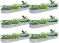6 Pack 12x2x1FT Galvanized Raised Garden Bed Kit Oval Metal Ground Planter Box Outdoor Bottomless Planter Raised Beds for Vegetables Flowers Herbs Fruits Gray