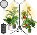 SANSI Grow Lights for Indoor Plants 4 Head Dimmable Plant Lights for Indoor Growing 40W 35-65 Adjustable Standing Plant Grow Lights Indoor Tripod Auto On/Off Timer Grow Light
