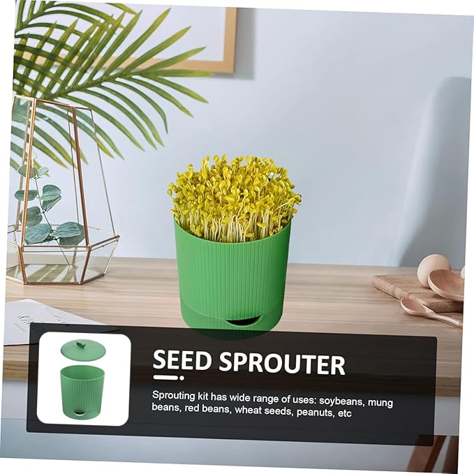 Bean Sprouts Machine Seed Sprouter Kit with Chassis360 Degrees Circulation Heating and Automatic Watering Multifunctional Planting Grid and Easy to Operation for Bean Sprouts Water Spinach