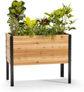 EARTH ELEVATED 100% Canadian Cedar Wood Elevated Garden Bed for Gardening - Planter Pot to Grow Herbs Flowers and Vegetables at Home Indoor and Outdoor Patio Balcony Deck - 18” x 36” x 30”