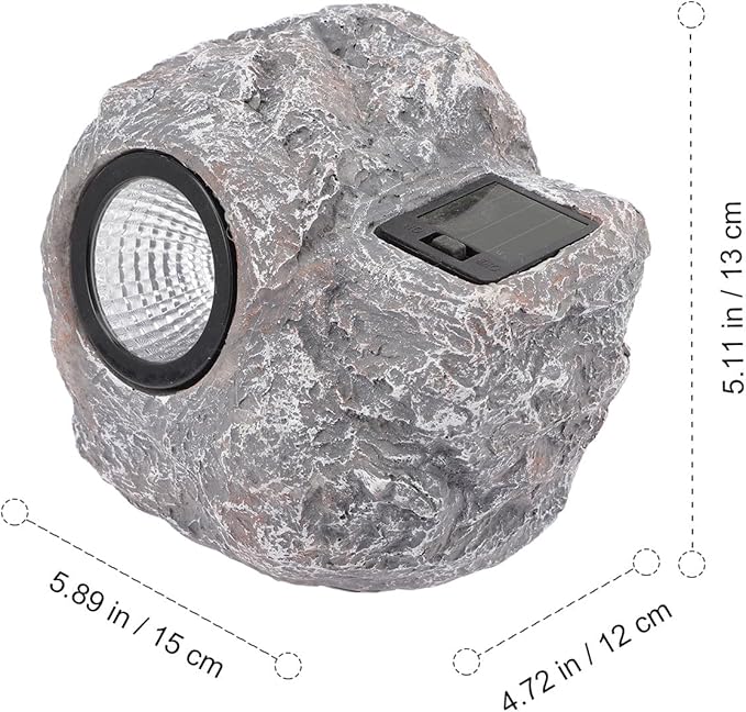 Solar LED Solar Lamp Outdoor Yard Landscape Light Waterproof Resin Stone Garden Decorative Spotlight for Patio Backyard